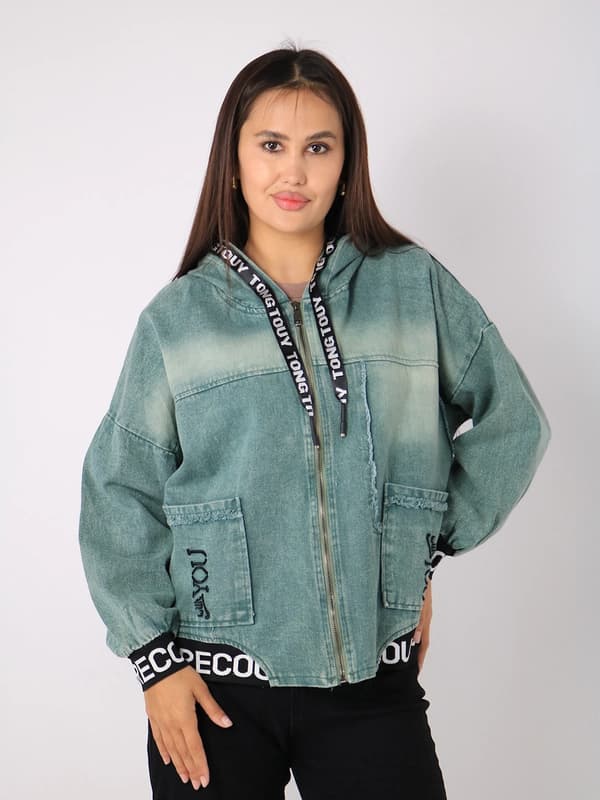 Женская джинсовая куртка, oversize, из кашемира, размер XL-XXXL
